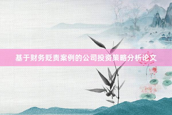 基于财务贬责案例的公司投资策略分析论文